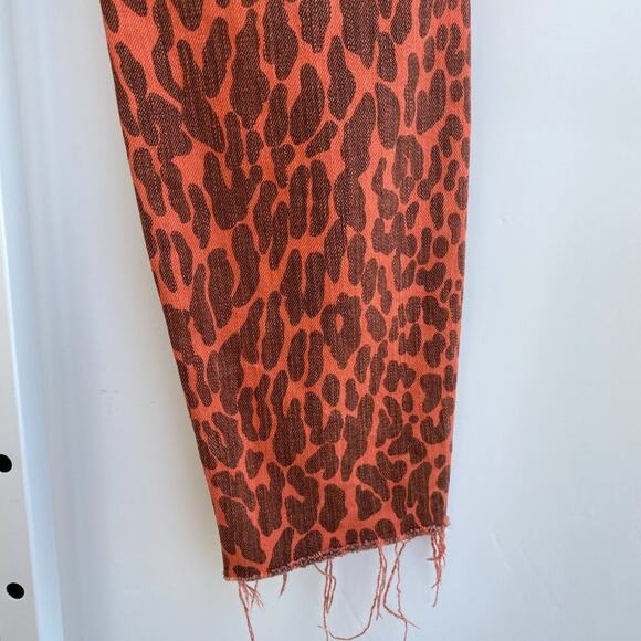 MOTHER Looker Ankle Fray Animal Attraction Leopard Print Skinny Jeans Pants 28 - Picture 8 of 10